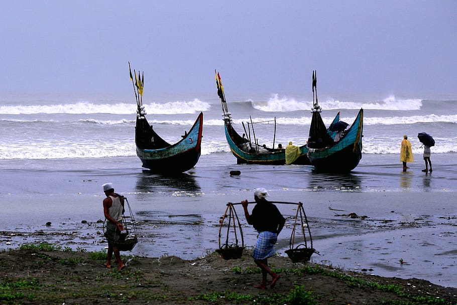 bangladesh, sea, fishing, nautical vessel, transportation, water, HD wallpaper