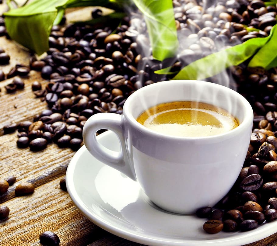 cup, coffee, hot, fresh, bean, dark, food and drink, refreshment HD wallpaper