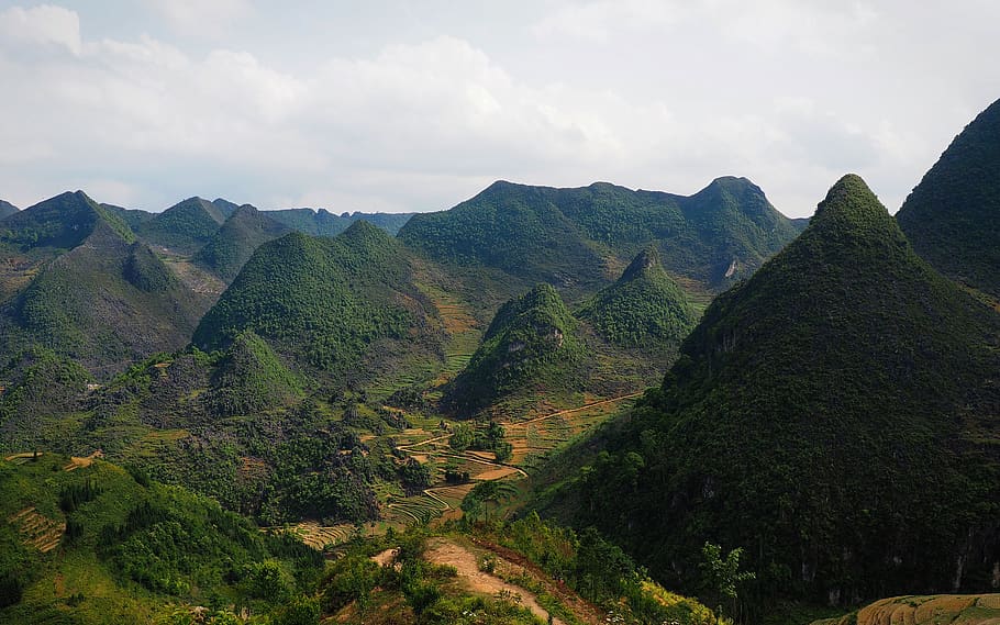 vietnam, thành phố hà giang, mountains, light, nature, landscape, HD wallpaper