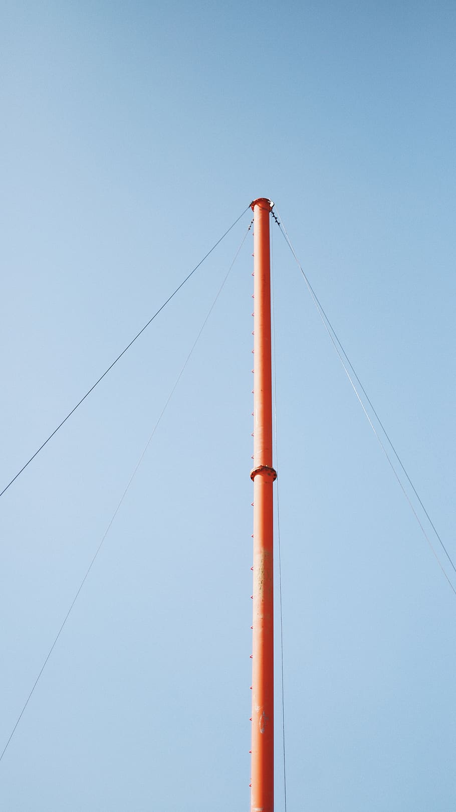 red metal pole, transportation, rocket, vehicle, electrical device HD wallpaper