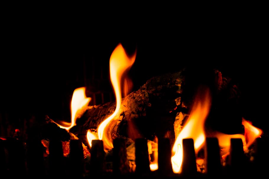 Coal With Fire, burning, fireplace, flame, heat, open hearth HD wallpaper