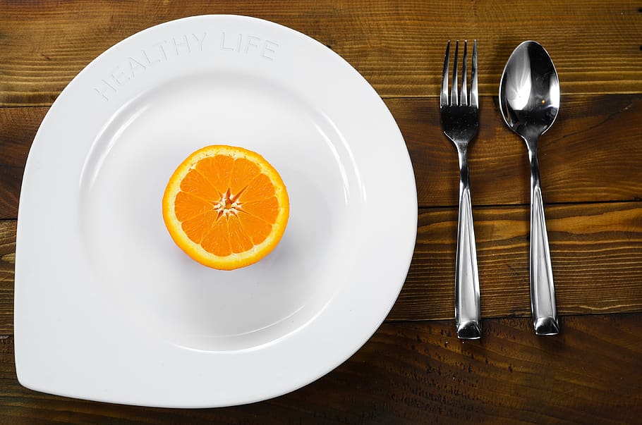 flatware, silverware, fork, tableware, cutlery, food, orange HD wallpaper