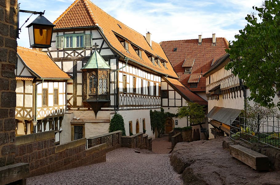 wartburg castle, reformation, courtyard, world heritage, martin luther, HD wallpaper
