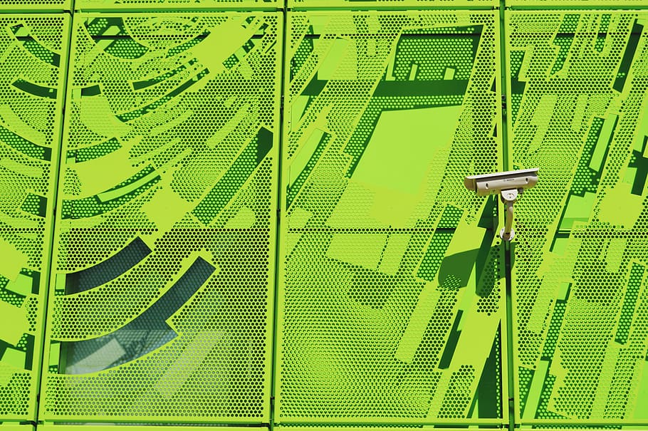 green, wall, abstract, cctv, camera, security, green color HD wallpaper