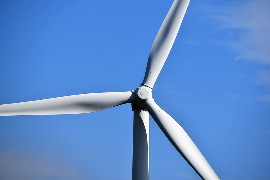 white windmill at daytime, blue, fuel and power generation, wind power HD wallpaper