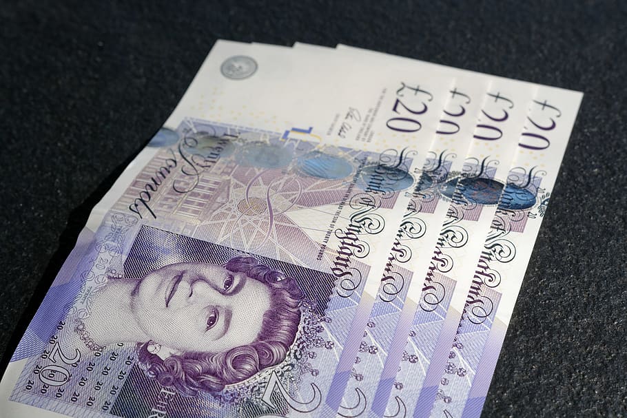 four 20 Euro banknotes, money, dollar, text, grey, finance, currency HD wallpaper