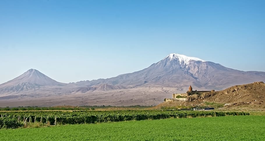 armenia, the monastery of khor virap, ararat, landscape, mountains HD wallpaper