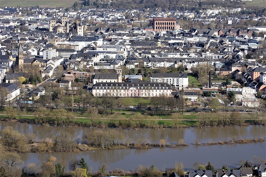 mosel, river, germany, water, city, architecture, historic HD wallpaper