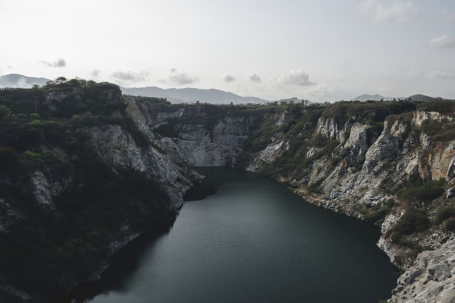 range, mountain, mountainous, nature, landscape, lake, water HD wallpaper