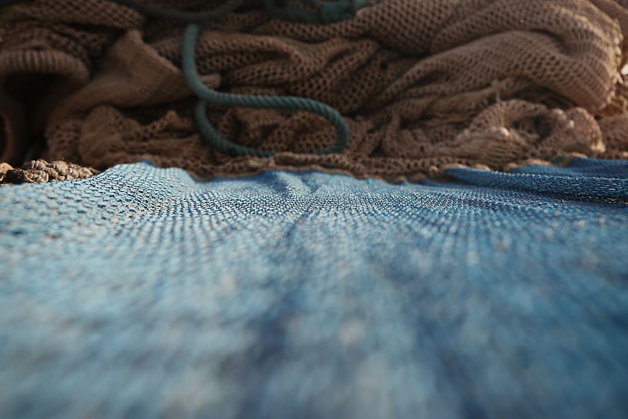 fishing net, rope, textile, selective focus, close-up, no people HD wallpaper