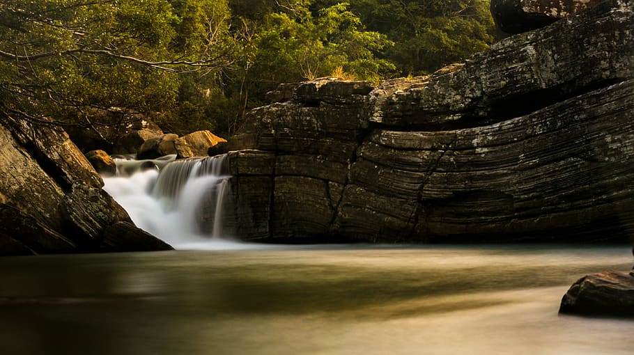nature, landscape, water, woods, stream, scenics - nature, long exposure HD wallpaper