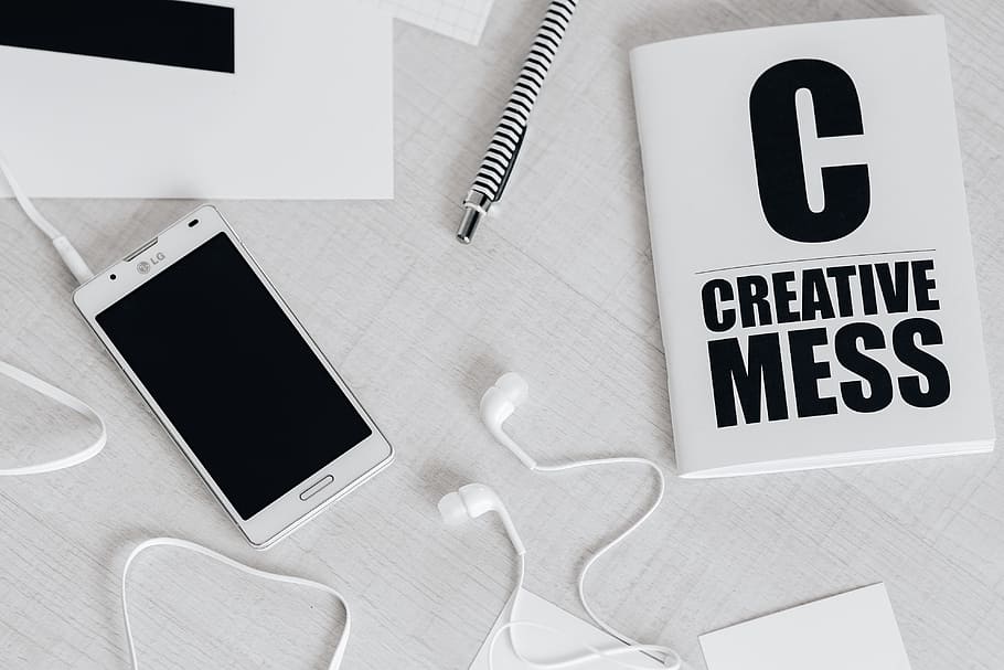 Top view of black and white typography sentences, desk, quotes HD wallpaper