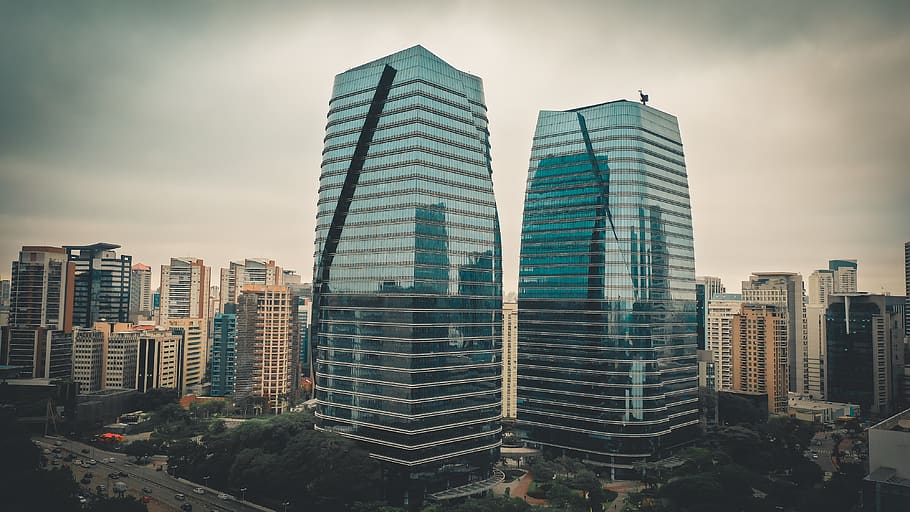 Glass Buildings, architecture, city, cityscape, downtown, skyscraper HD wallpaper