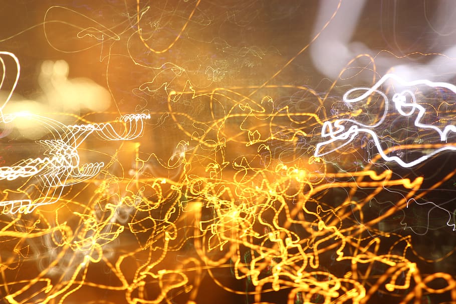 glowing, illuminated, night, motion, long exposure, no people HD wallpaper