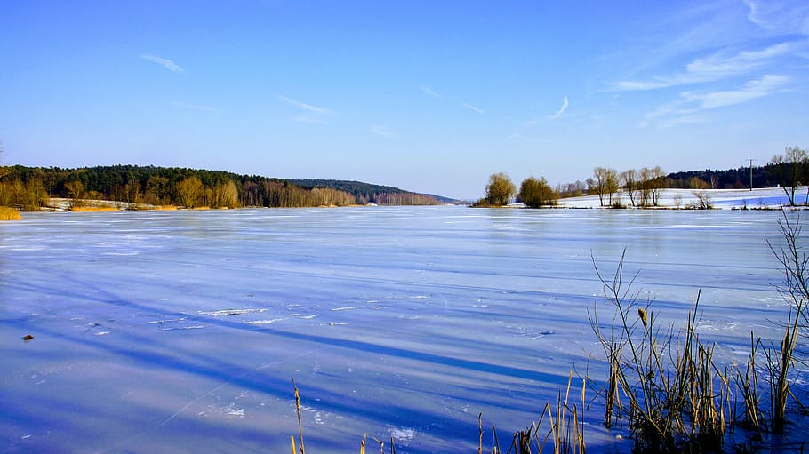 winter, lake, waters, cold, wintry, landscape, sky, scenics - nature HD wallpaper