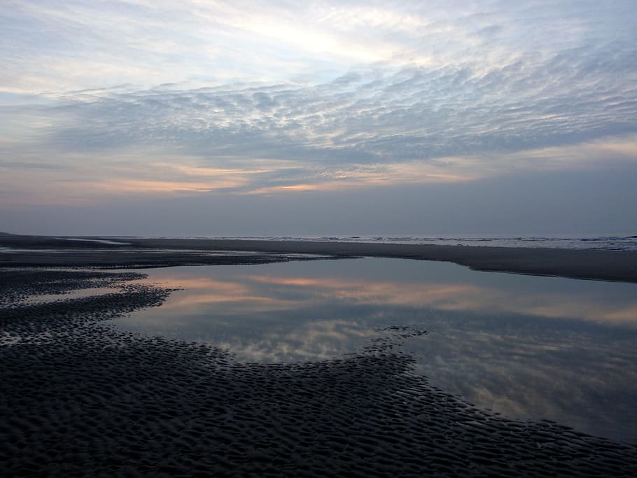 beach, clouds, dark, night, water, sky, cloud - sky, scenics - nature HD wallpaper