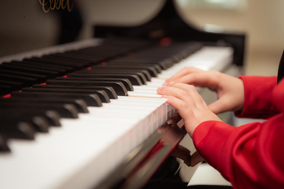 piano, playing, learning, piano lesson, child playing piano