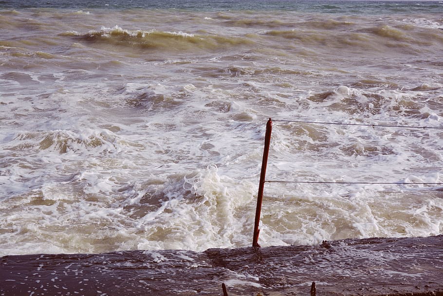 storm, wallpaper, background, vsco, nature, waves, sea, landscape HD wallpaper