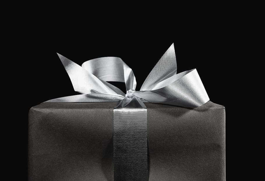 Black And White Gift Box Photo, Gifts, Shipping, Celebrate, celebration