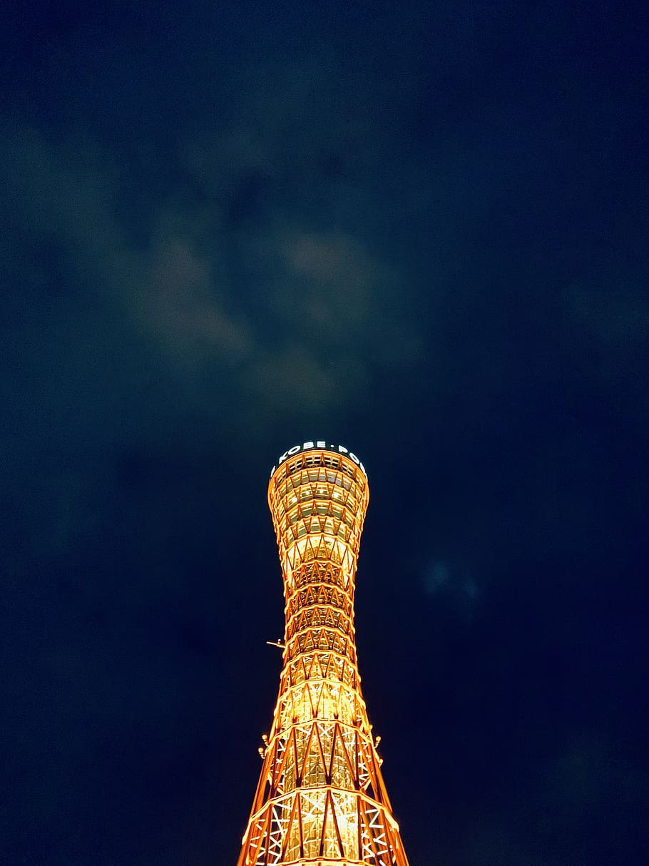 low-angle photography of lighted tower, building, architecture