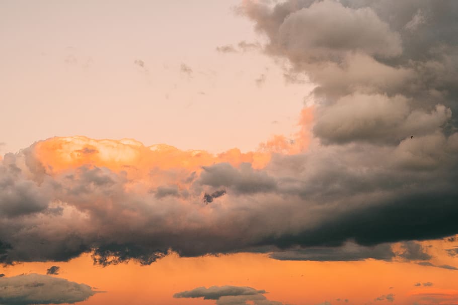 Clouds during Golden Hour, beautiful, cloudscape, dawn, evening HD wallpaper