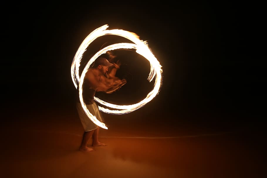 juggling, australia, newport beach, sydney, fire, spinning, HD wallpaper