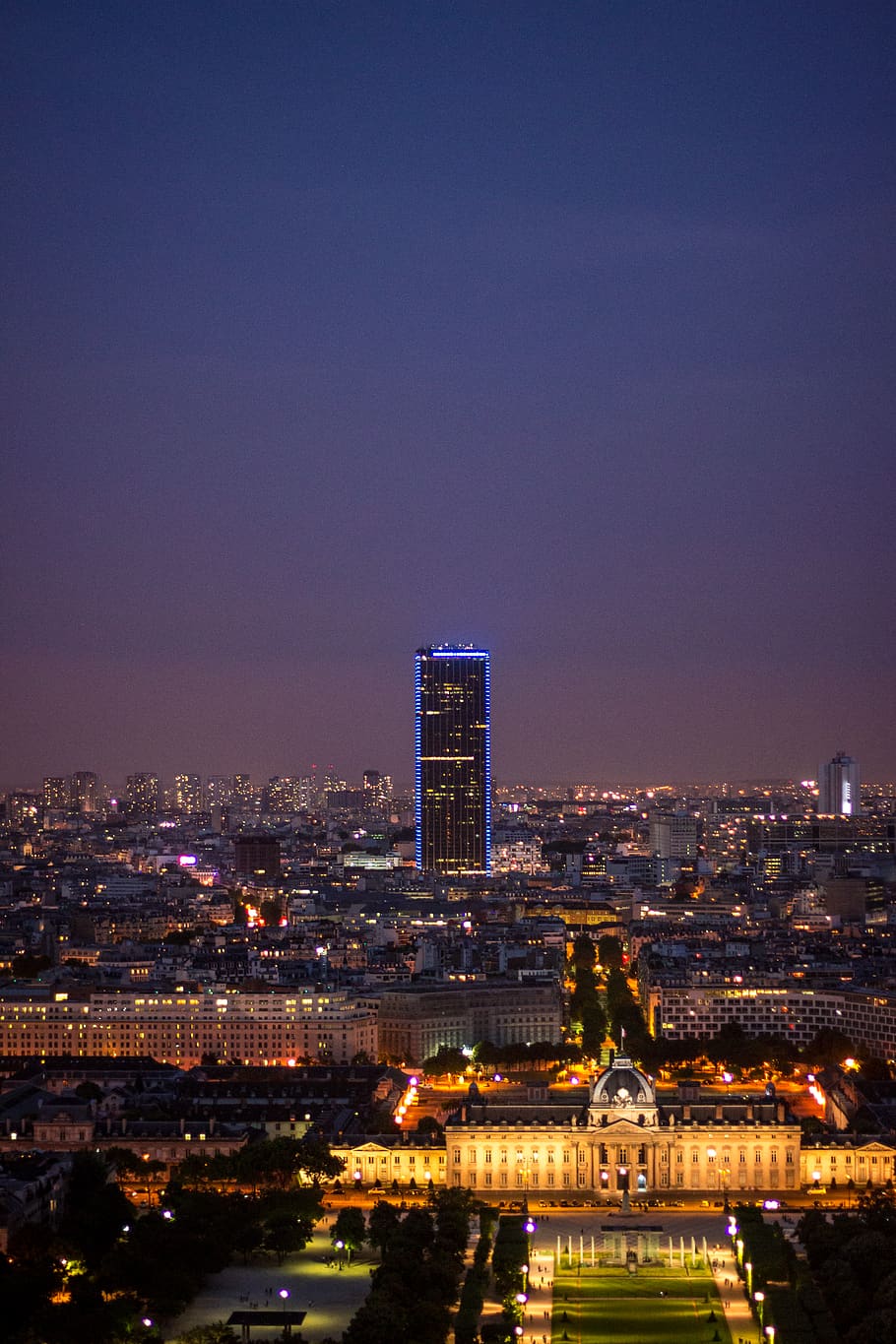 paris, france, eiffel tower, night, tour, montparnasse, building exterior, HD wallpaper