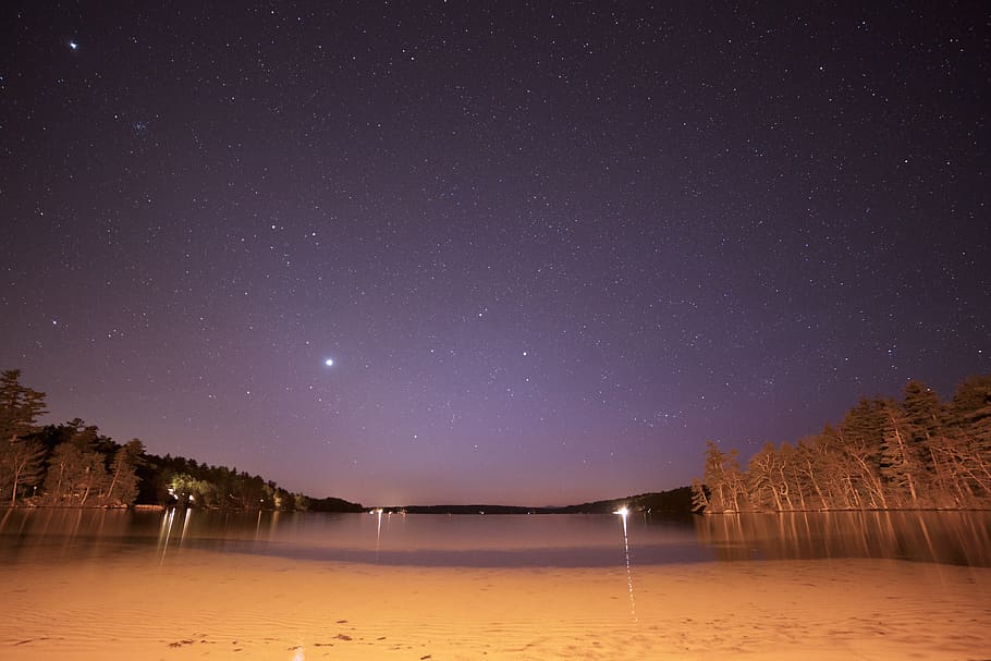 Sky Full of Stars, beach, night, scenics - nature, beauty in nature HD wallpaper