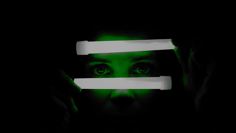 Hd Wallpaper Glow Sticks Green Portrait Black Background One