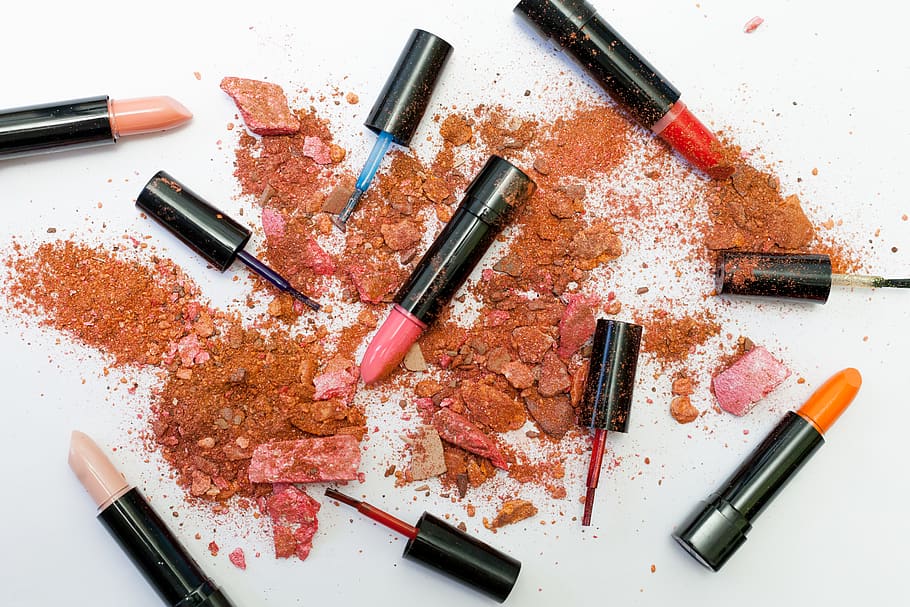 Assorted-cololr Lipsticks, background, beauty, blush, brush, colors HD wallpaper