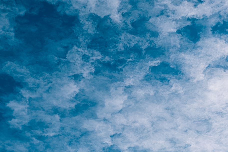 blue and white clouds, cloud - sky, backgrounds, pattern, no people HD wallpaper