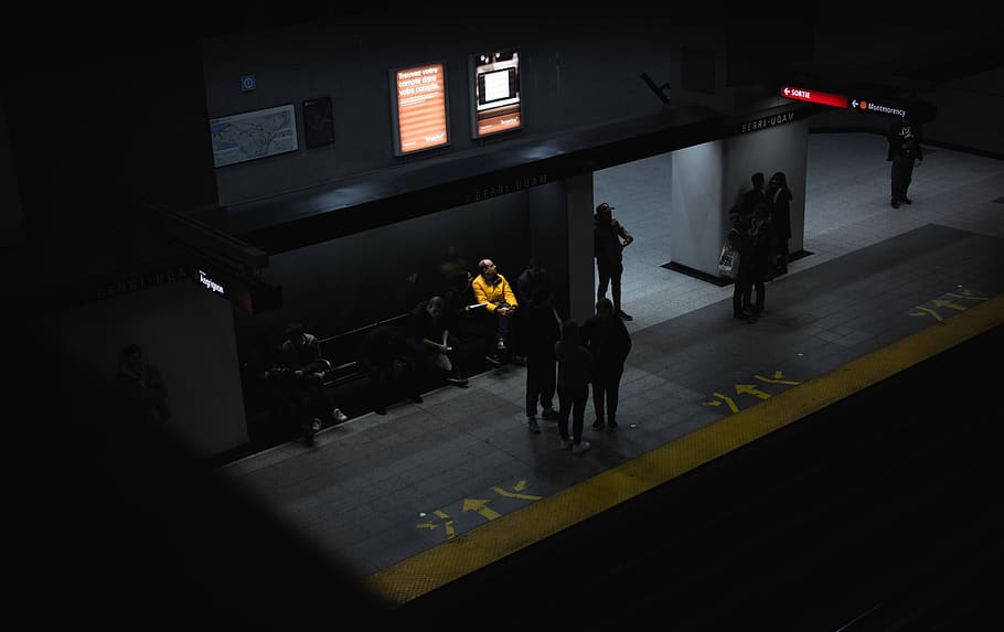 architecture, illuminated, night, people, real people, transportation HD wallpaper