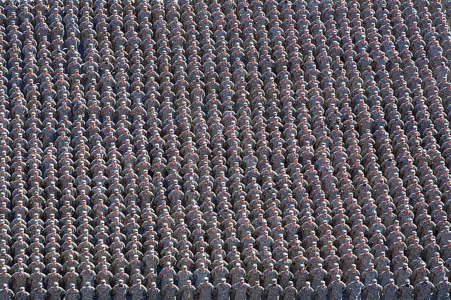 men, military, army, platoon, regiment, parade, full frame, HD wallpaper