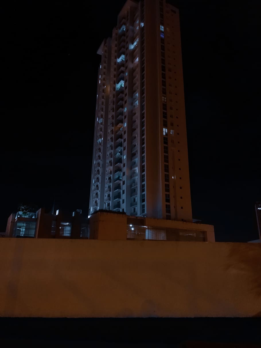night, building, sky, view, dark, architecture, building exterior HD wallpaper
