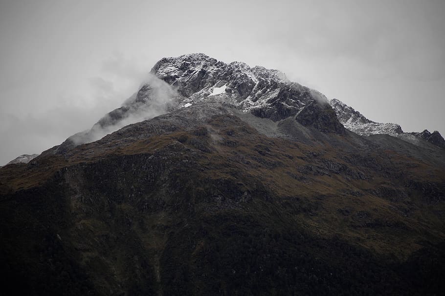 mountain range with clouds, nature, crest, outdoors, peak, new zealand HD wallpaper