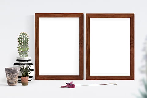 frame, poster, mockup, wall, interior, template, blank, canvas HD wallpaper