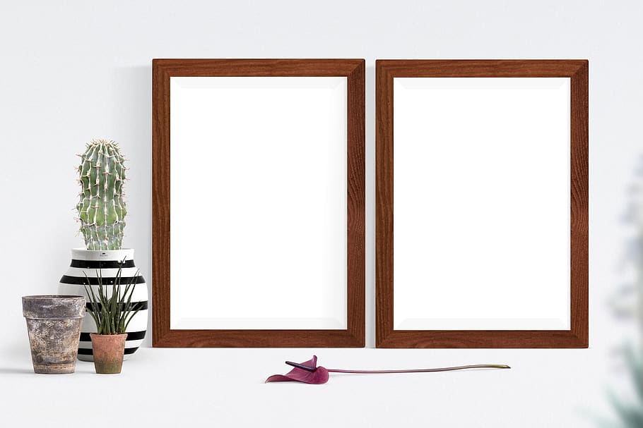 frame, poster, mockup, wall, interior, template, blank, canvas, HD wallpaper