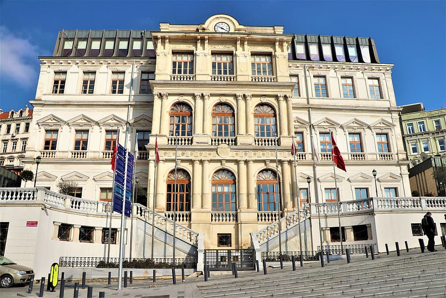 date, building, structure, work, municipal, beyoğlu, istanbul HD wallpaper