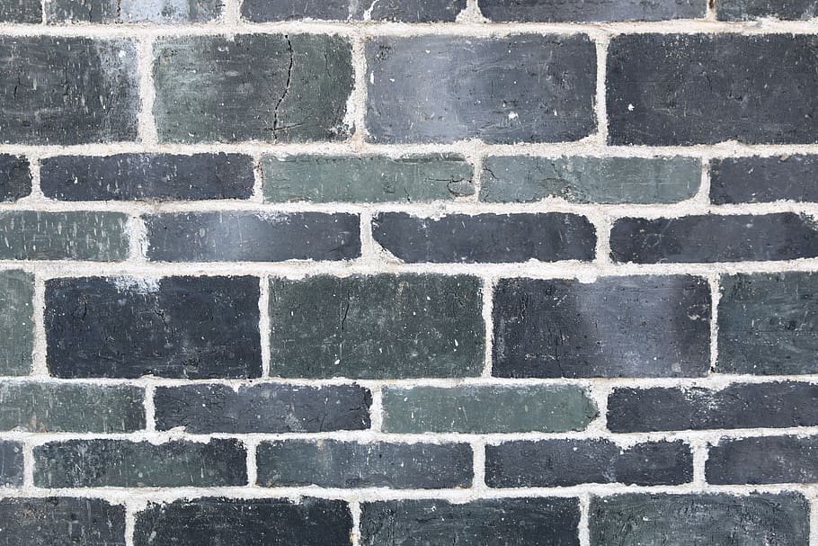 wall, grey, bricks, full frame, backgrounds, pattern, wall - building feature HD wallpaper