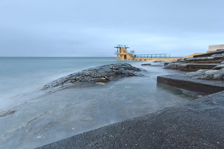 water, sea, sky, built structure, horizon over water, architecture HD wallpaper