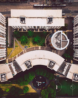 bird's eye view photography of two high-rise buildings, architecture HD wallpaper