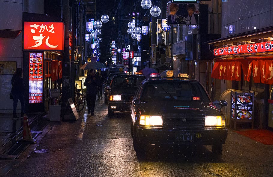 Photo of Cars in the Street, asphalt, bar, city, downtown, evening, HD wallpaper