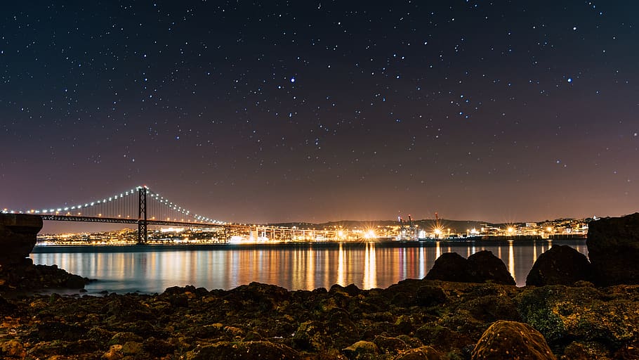 Golden Gate Bridge During Nighttime, architecture, city, evening HD wallpaper