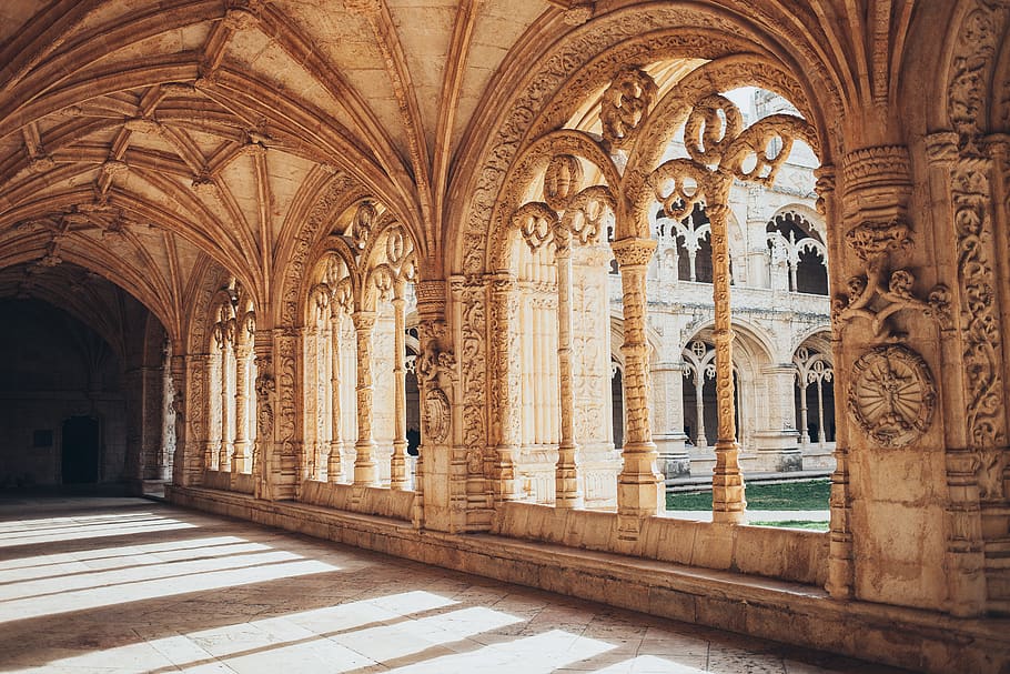 Concrete Pillars, ancient, arches, architecture, building, columns HD wallpaper