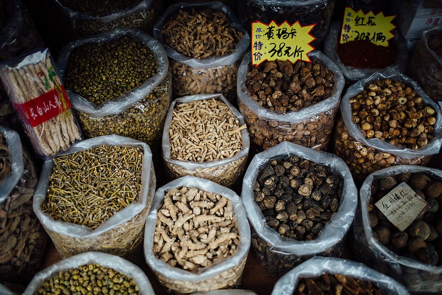 assorted- spice in packs, plant, produce, food, vegetable, bean HD wallpaper