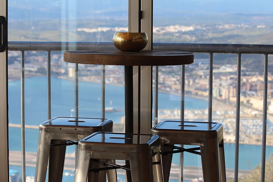 romantic table, landscape, gibraltar, holiday, nature, romantica HD wallpaper