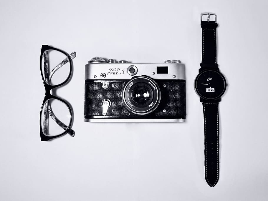 eyeglasses, camera, watch, objects, accessories, technology HD wallpaper