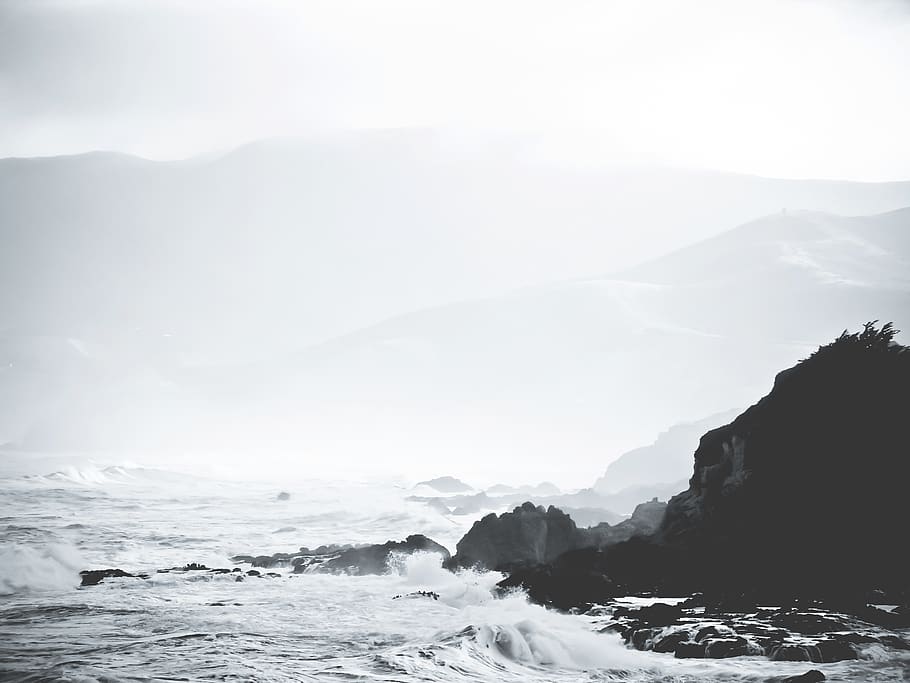 water, rapids, river, waves, splash, rocks, cliffs, mountains HD wallpaper