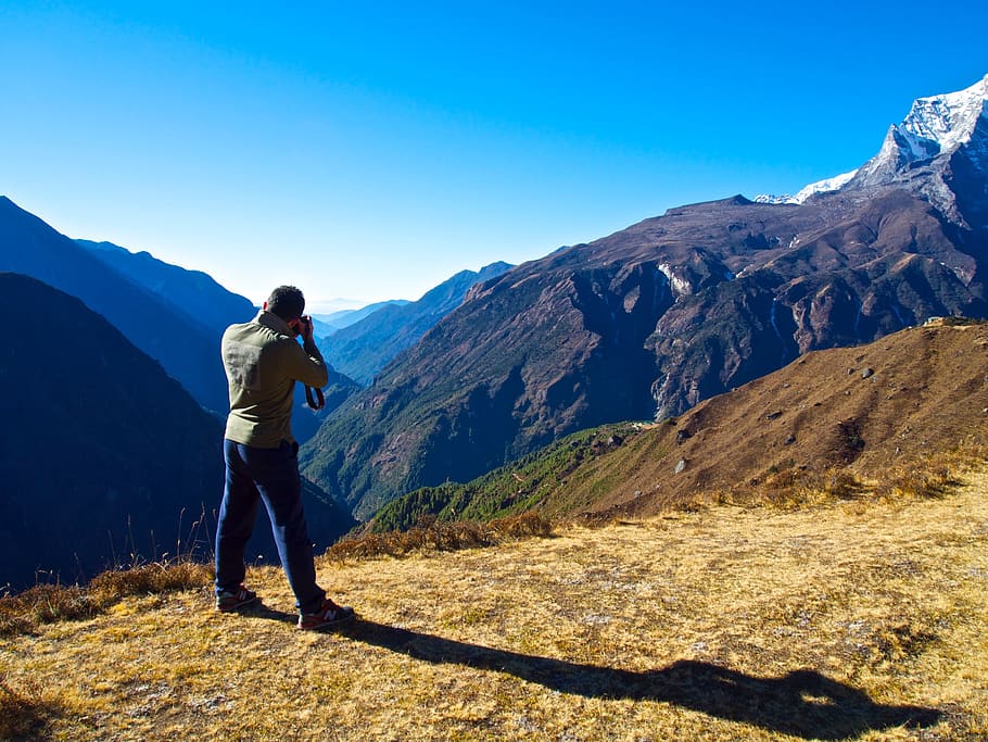 himalayas, mountain, real people, mountain range, one person HD wallpaper
