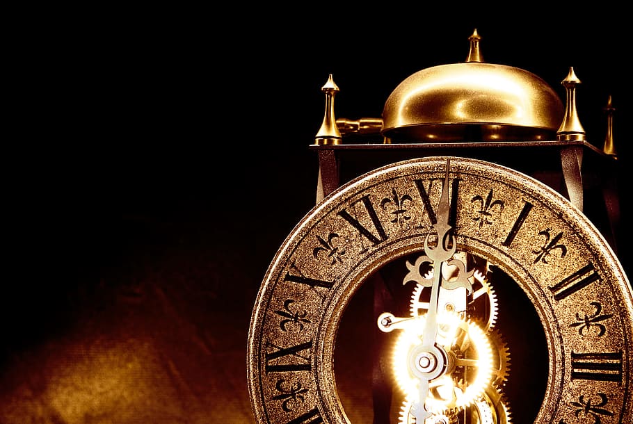 antique, appointment, black, clock, clockwork, close-up, countdown HD wallpaper